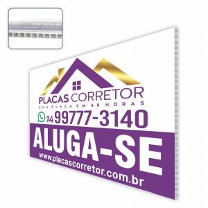 Placa Imobiliária Polionda - 2mm - Vende/Aluga Colorida Polionda - 2mm  4x0  Corte Reto 