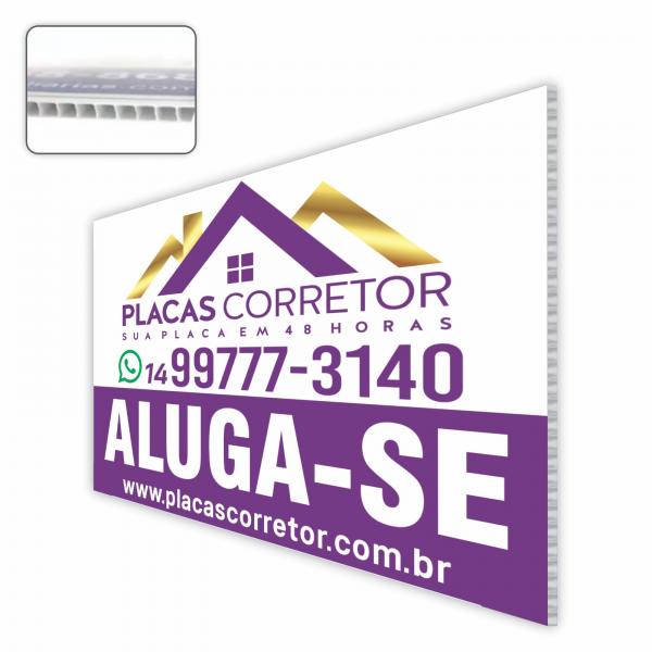 Placa Imobiliária Polionda - 2mm - Vende/Aluga Colorida